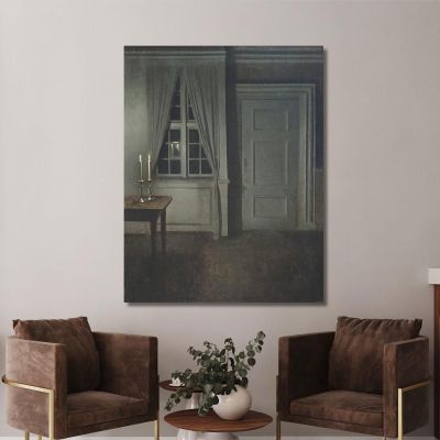 Interior With Two Candles Vilhelm Hammershøi vhm31 canvas print 