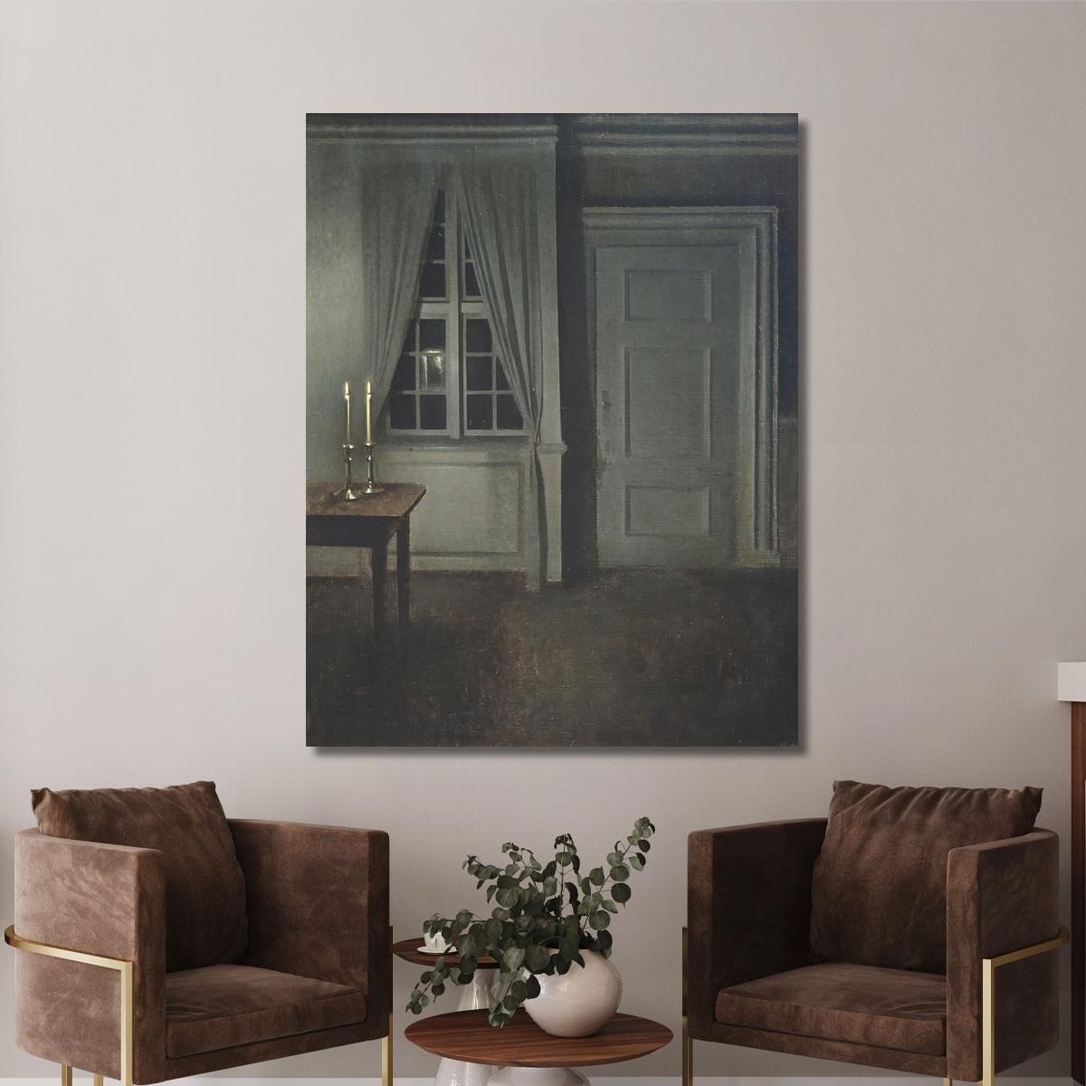 Interior With Two Candles Vilhelm Hammershøi vhm31 canvas print 