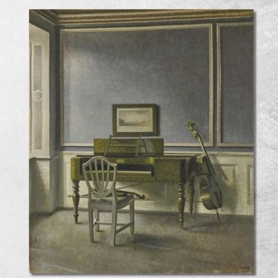 Interior. The Music Room Strandgade 30 Vilhelm Hammershøi vhm36 canvas print 
