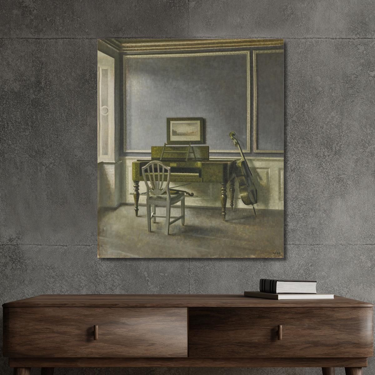 Interior. The Music Room Strandgade 30 Vilhelm Hammershøi vhm36 canvas print 