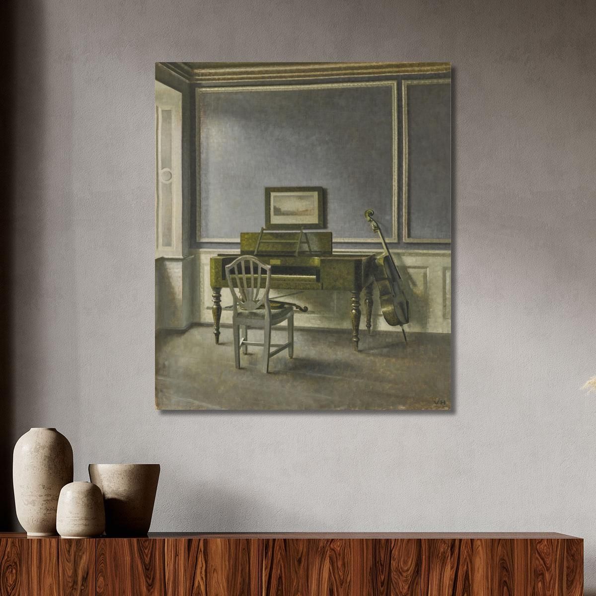 Interior. The Music Room Strandgade 30 Vilhelm Hammershøi vhm36 canvas print 