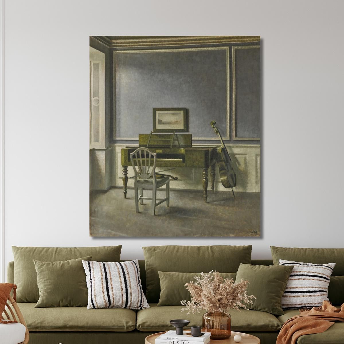 Interior. The Music Room Strandgade 30 Vilhelm Hammershøi vhm36 canvas print 