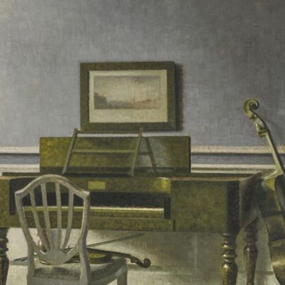 Interior. The Music Room Strandgade 30 Vilhelm Hammershøi vhm36 canvas print