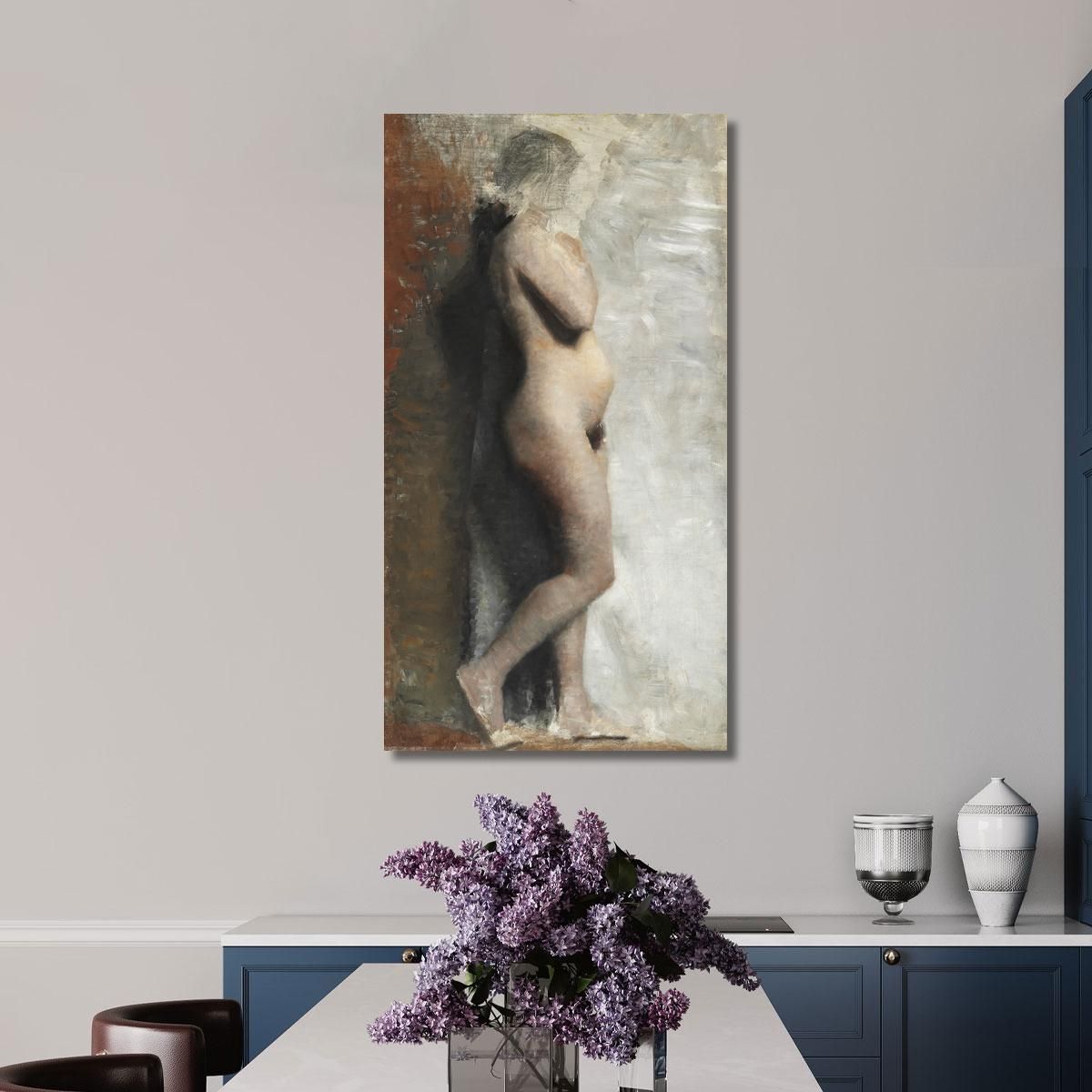 Female Model Standing Profile Facing Right Vilhelm Hammershøi vhm46 canvas print 