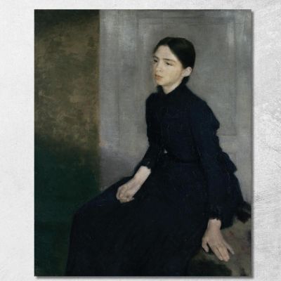 Portrait Of A Young Woman (The Artist'S Sister Anna Hammershøi) Vilhelm Hammershøi vhm47 canvas print 