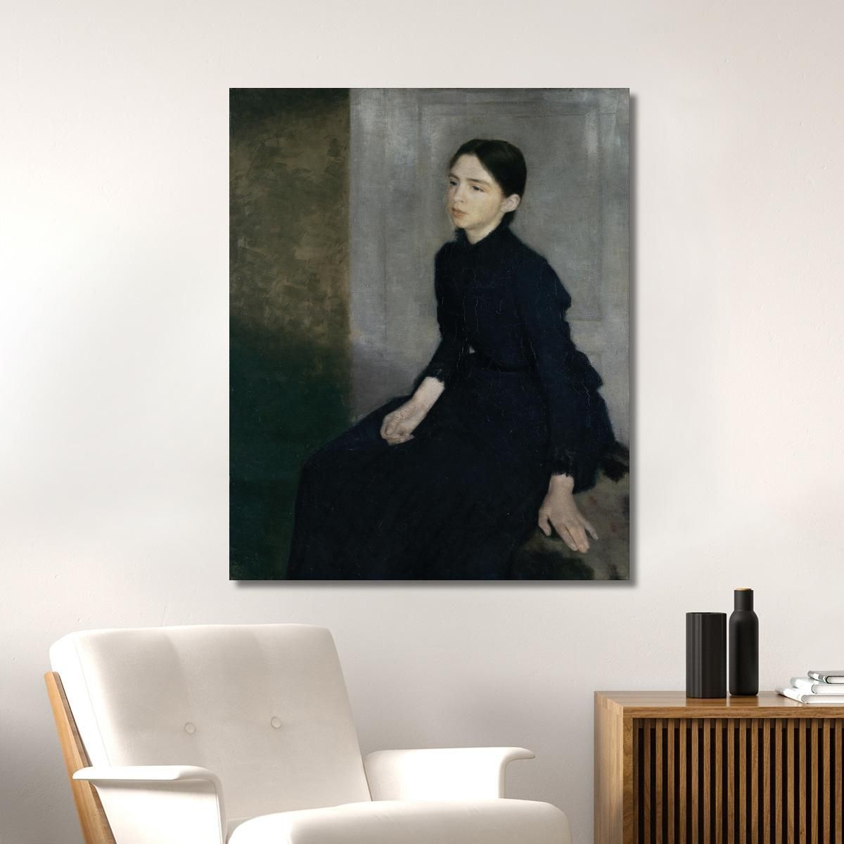 Portrait Of A Young Woman (The Artist'S Sister Anna Hammershøi) Vilhelm Hammershøi vhm47 canvas print 