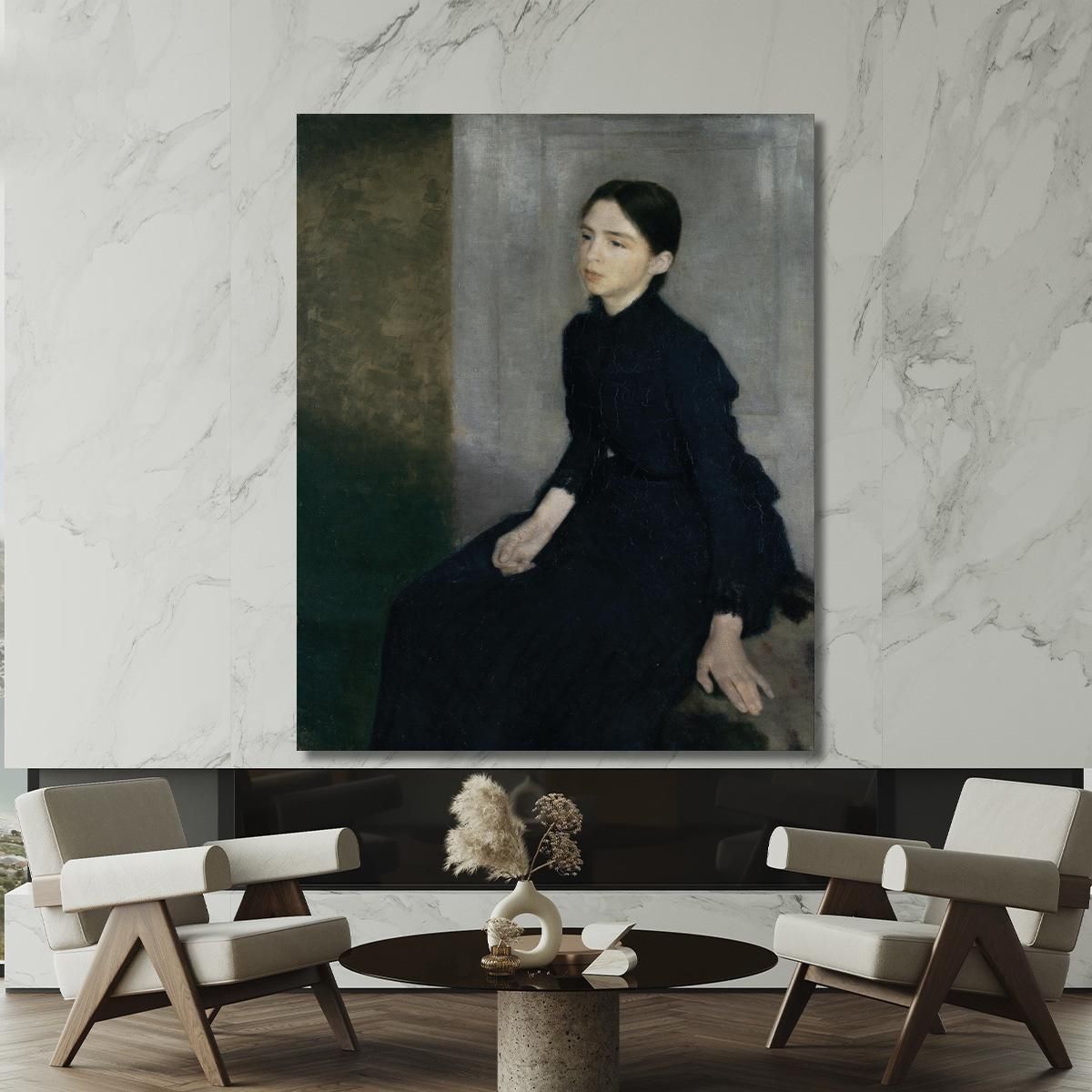 Portrait Of A Young Woman (The Artist'S Sister Anna Hammershøi) Vilhelm Hammershøi vhm47 canvas print 