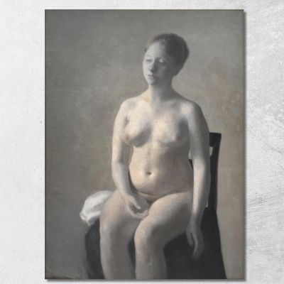 Seated Female Nude Vilhelm Hammershøi vhm52 canvas print 