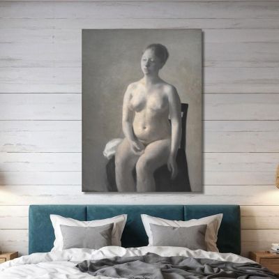 Seated Female Nude Vilhelm Hammershøi vhm52 canvas print 