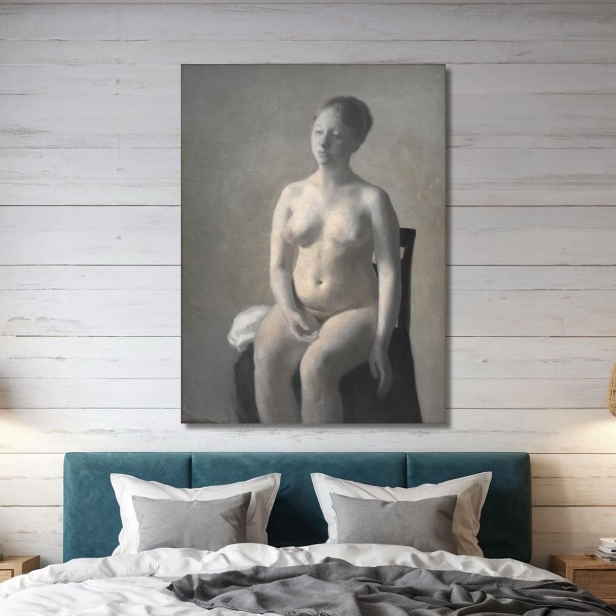 Seated Female Nude Vilhelm Hammershøi vhm52 canvas print 