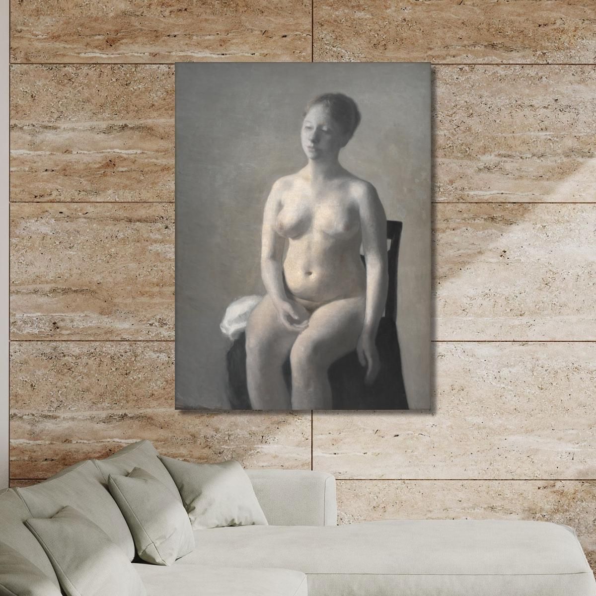 Seated Female Nude Vilhelm Hammershøi vhm52 canvas print 