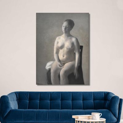 Seated Female Nude Vilhelm Hammershøi vhm52 canvas print 
