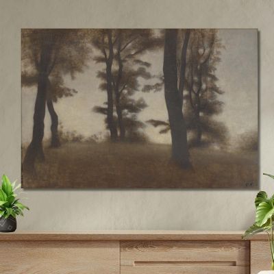 Tree Trunks. Arresødal Near Frederiksværk North Zealand Vilhelm Hammershøi vhm69 canvas print 