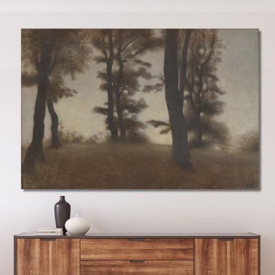 Tree Trunks. Arresødal Near Frederiksværk North Zealand Vilhelm Hammershøi vhm69 canvas print 
