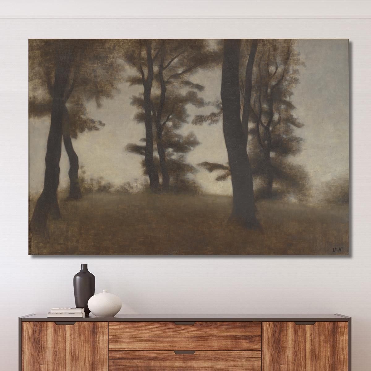 Tree Trunks. Arresødal Near Frederiksværk North Zealand Vilhelm Hammershøi vhm69 canvas print 