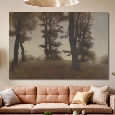 Tree Trunks. Arresødal Near Frederiksværk North Zealand Vilhelm Hammershøi vhm69 canvas print 