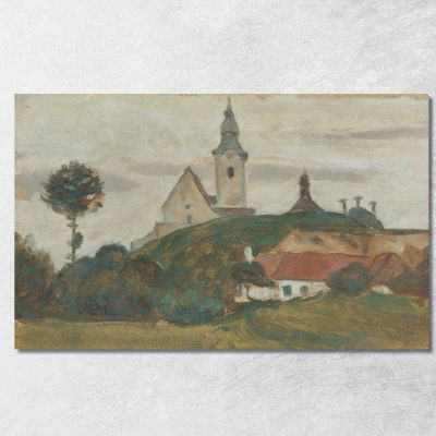 Landscape With Church And Village 2 Walther Gamerith wgm17 canvas print 