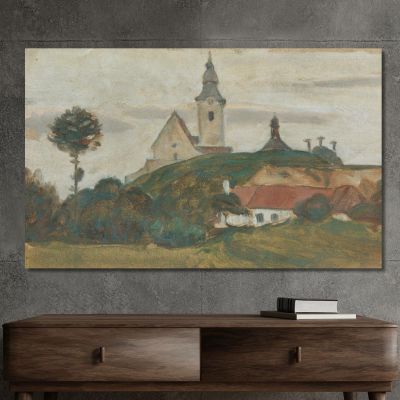 Landscape With Church And Village 2 Walther Gamerith, wgm17 canvas print