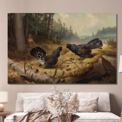 The Fighting Capercaillies Ferdinand von Wright fvw29 canvas print 