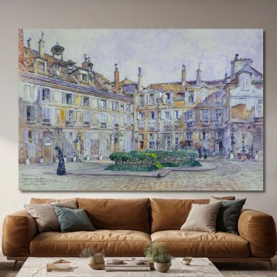 Interior Courtyard Of The Abbaye-Aux-Bois 16 Rue De Sèvres In 1906 7Th Arrondissement Frédéric Houbron fhb4 canvas print 