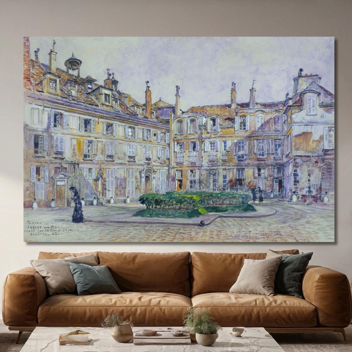 Interior Courtyard Of The Abbaye-Aux-Bois 16 Rue De Sèvres In 1906 7Th Arrondissement Frédéric Houbron fhb4 canvas print 
