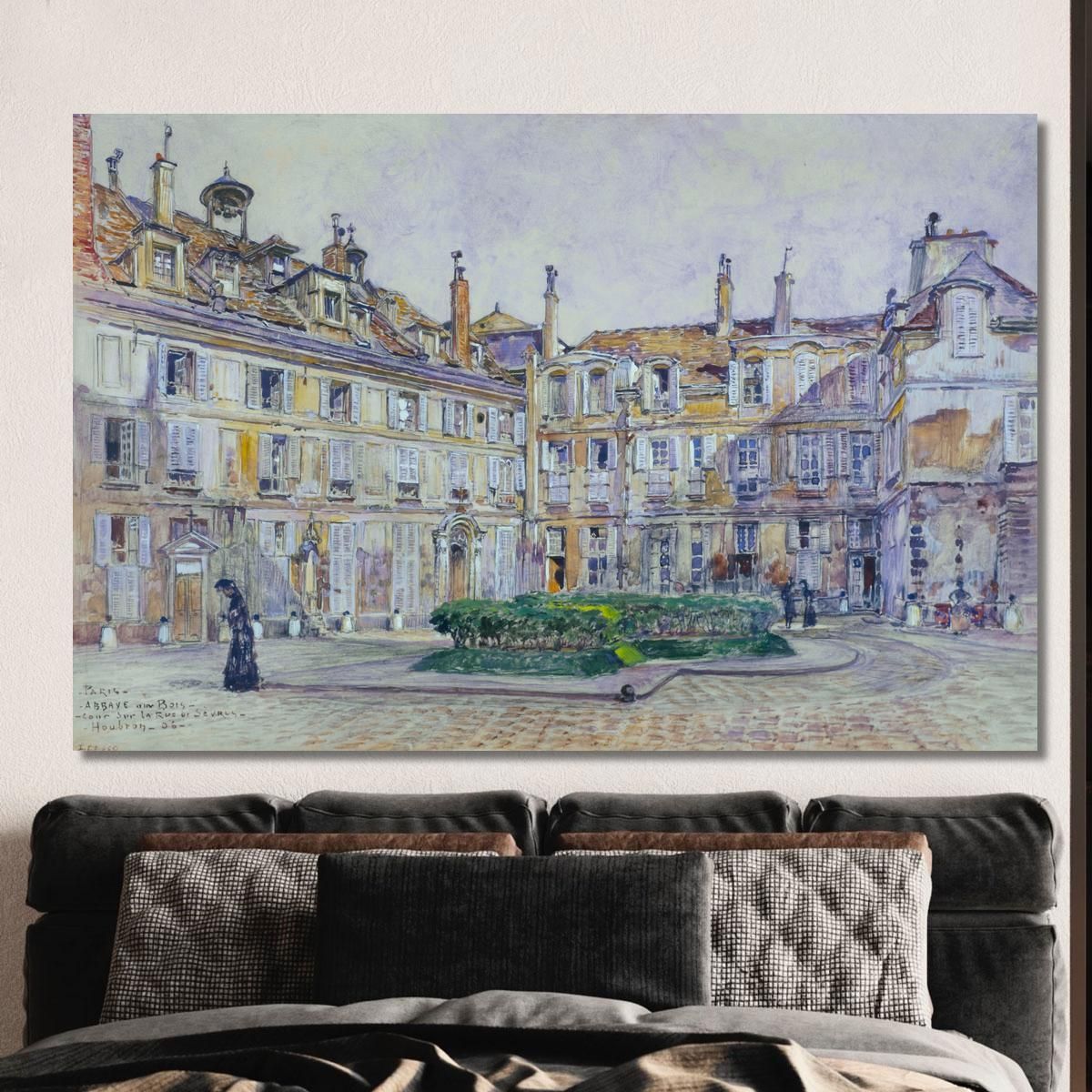 Interior Courtyard Of The Abbaye-Aux-Bois 16 Rue De Sèvres In 1906 7Th Arrondissement Frédéric Houbron fhb4 canvas print 