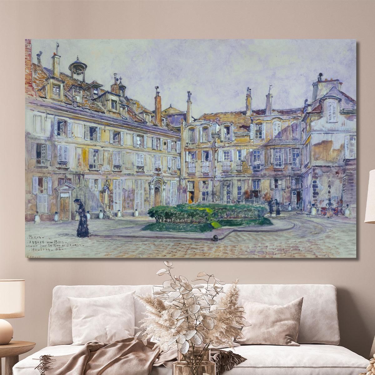 Interior Courtyard Of The Abbaye-Aux-Bois 16 Rue De Sèvres In 1906 7Th Arrondissement Frédéric Houbron fhb4 canvas print 