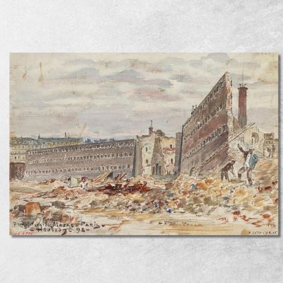 Demolition Of Mazas Prison 23-25 Boulevard Diderot (Formerly Boulevard Mazas) Frédéric Houbron fhb5 canvas print 
