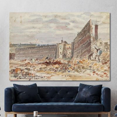 Demolition Of Mazas Prison 23-25 Boulevard Diderot (Formerly Boulevard Mazas) Frédéric Houbron fhb5 canvas print 