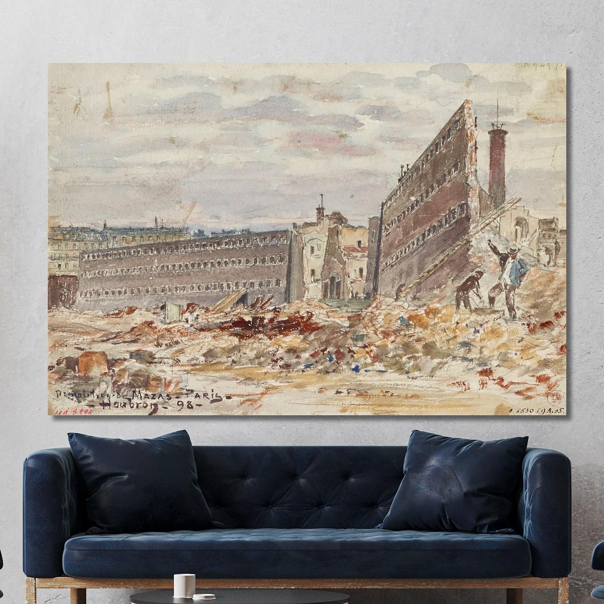 Demolition Of Mazas Prison 23-25 Boulevard Diderot (Formerly Boulevard Mazas) Frédéric Houbron fhb5 canvas print 