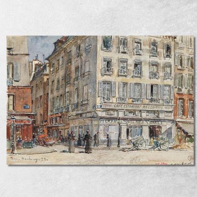Intersection Of Two Streets In Paris In 1899 Frédéric Houbron fhb9 canvas print 