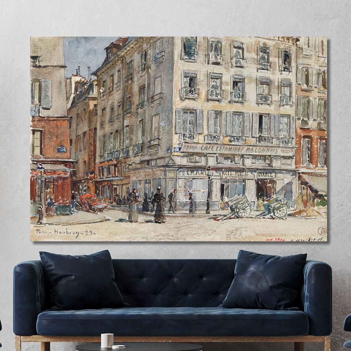 Intersection Of Two Streets In Paris In 1899 Frédéric Houbron fhb9 canvas print 