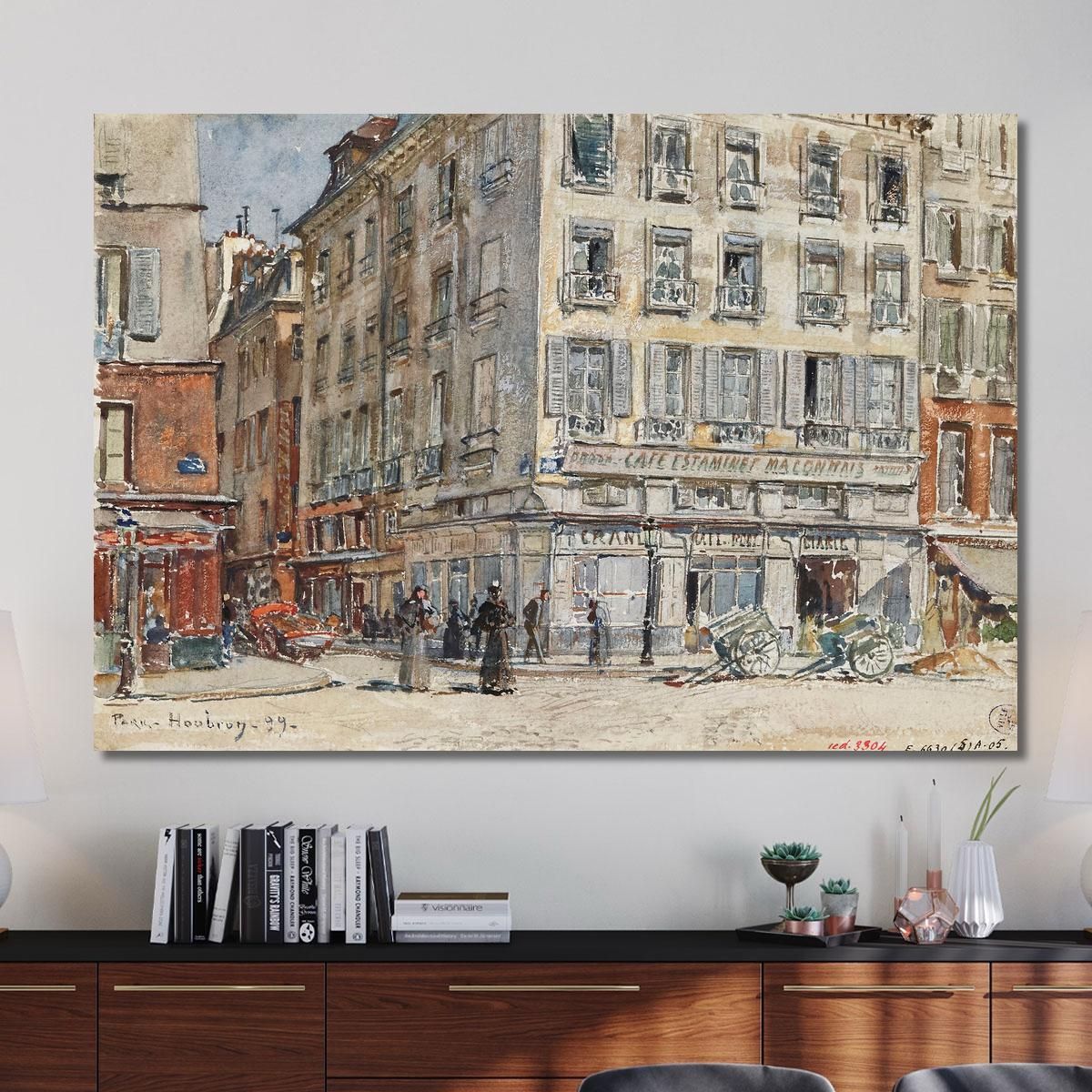 Intersection Of Two Streets In Paris In 1899 Frédéric Houbron fhb9 canvas print 