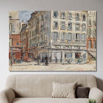 Intersection Of Two Streets In Paris In 1899 Frédéric Houbron fhb9 canvas print 