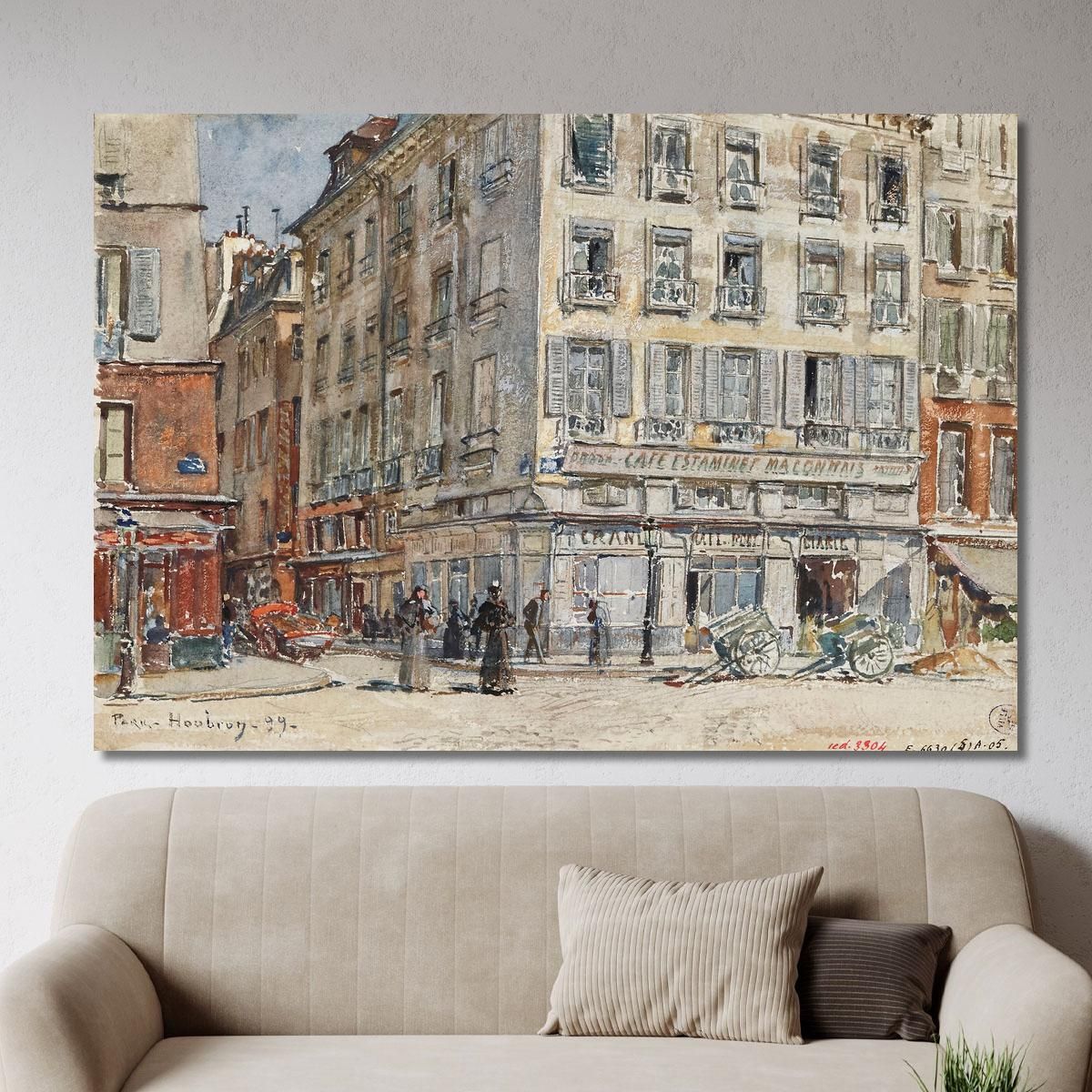 Intersection Of Two Streets In Paris In 1899 Frédéric Houbron fhb9 canvas print 