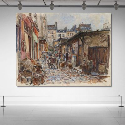 The Marché Des Enfants-Rouges West Side In The Rain In 1907 3Rd Arrondissement Frédéric Houbron fhb23 canvas print 