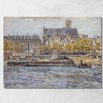 Quai De L'Hôtel-De-Ville And The Saint-Gervais-Saint-Protais Church Frédéric Houbron fhb28 canvas print 