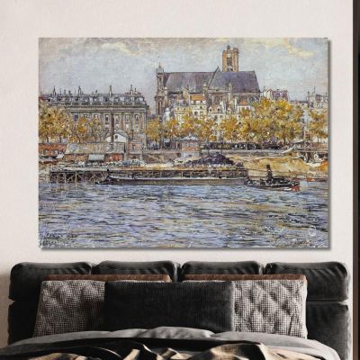 Quai De L'Hôtel-De-Ville And The Saint-Gervais-Saint-Protais Church Frédéric Houbron fhb28 canvas print 