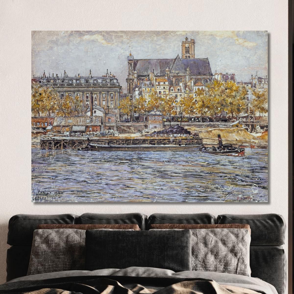 Quai De L'Hôtel-De-Ville And The Saint-Gervais-Saint-Protais Church Frédéric Houbron fhb28 canvas print 