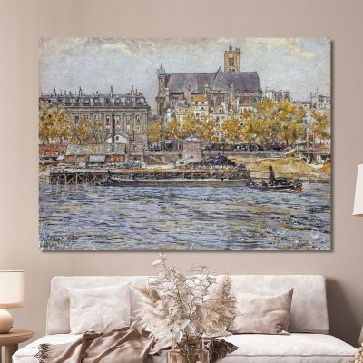 Quai De L'Hôtel-De-Ville And The Saint-Gervais-Saint-Protais Church Frédéric Houbron fhb28 canvas print 