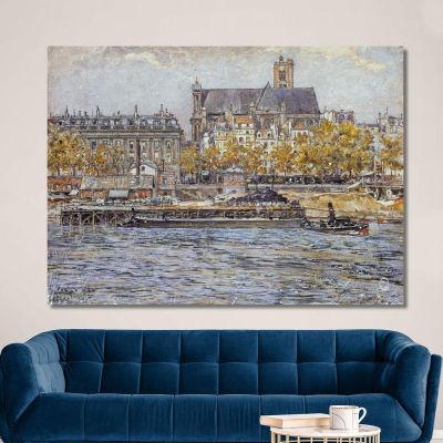Quai De L'Hôtel-De-Ville And The Saint-Gervais-Saint-Protais Church Frédéric Houbron fhb28 canvas print 