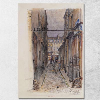 Rue Des Oiseaux Marché Des Enfants-Rouges In The Evening 3Rd Arrondissement Frédéric Houbron fhb35 canvas print 