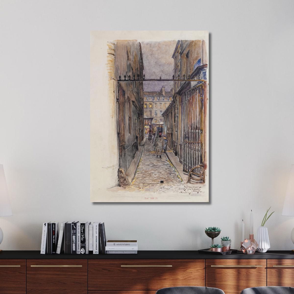 Rue Des Oiseaux Marché Des Enfants-Rouges In The Evening 3Rd Arrondissement Frédéric Houbron fhb35 canvas print 