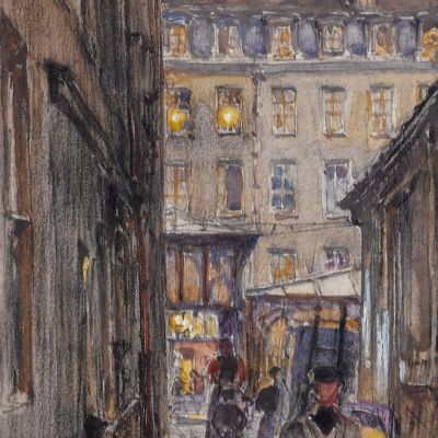 Rue Des Oiseaux Marché Des Enfants-Rouges In The Evening 3Rd Arrondissement Frédéric Houbron fhb35 canvas print