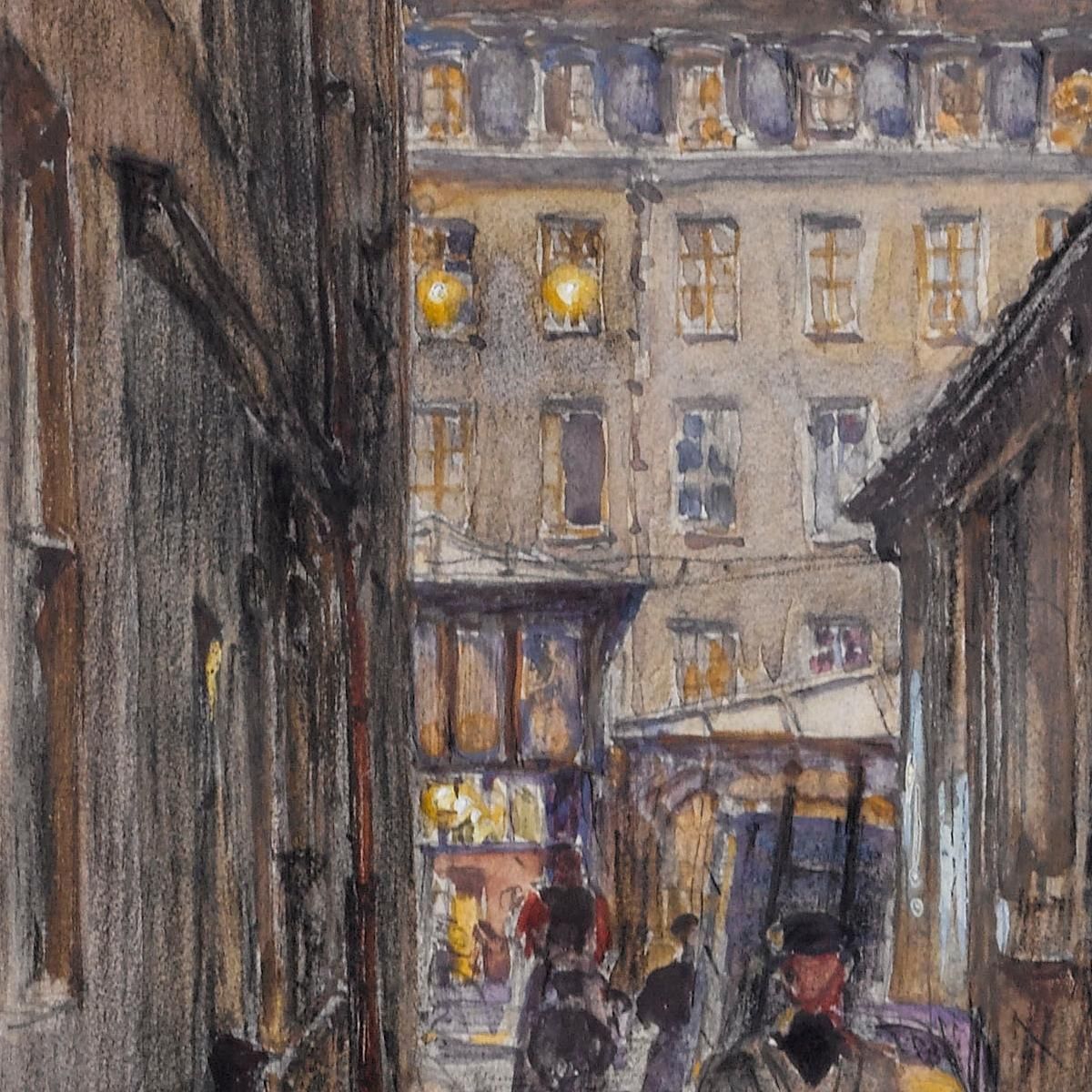 Rue Des Oiseaux Marché Des Enfants-Rouges In The Evening 3Rd Arrondissement Frédéric Houbron fhb35 canvas print