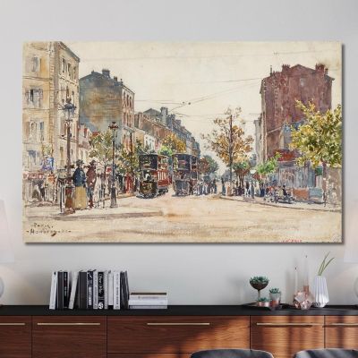 Double-Decker Trams On An Avenue In Paris In 1901 Frédéric Houbron fhb37 canvas print 