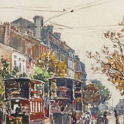 Double-Decker Trams On An Avenue In Paris In 1901 Frédéric Houbron fhb37 canvas print