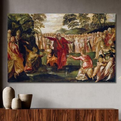 Moses Striking The Rock Jacopo Tintoretto jtn13 canvas print 