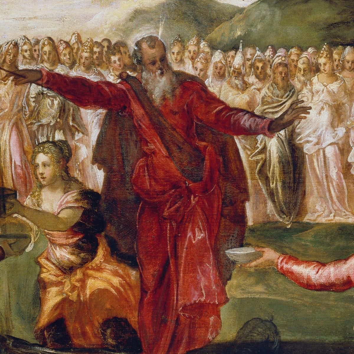 Moses Striking The Rock Jacopo Tintoretto jtn13 canvas print