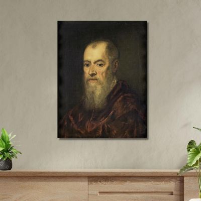 Portrait Of A Man With A Red Cloak Jacopo Tintoretto jtn21 canvas print 